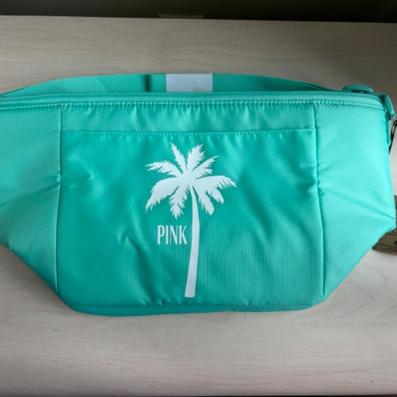 New Victoria’s Secret Turquoise Blue Woven Tote Bag & VS Turquoise Cooler Set - Picture 7 of 15